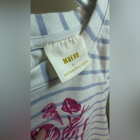 Anthropologie Maeve Striped Graphic Cropped Tank - Picture 3 of 7